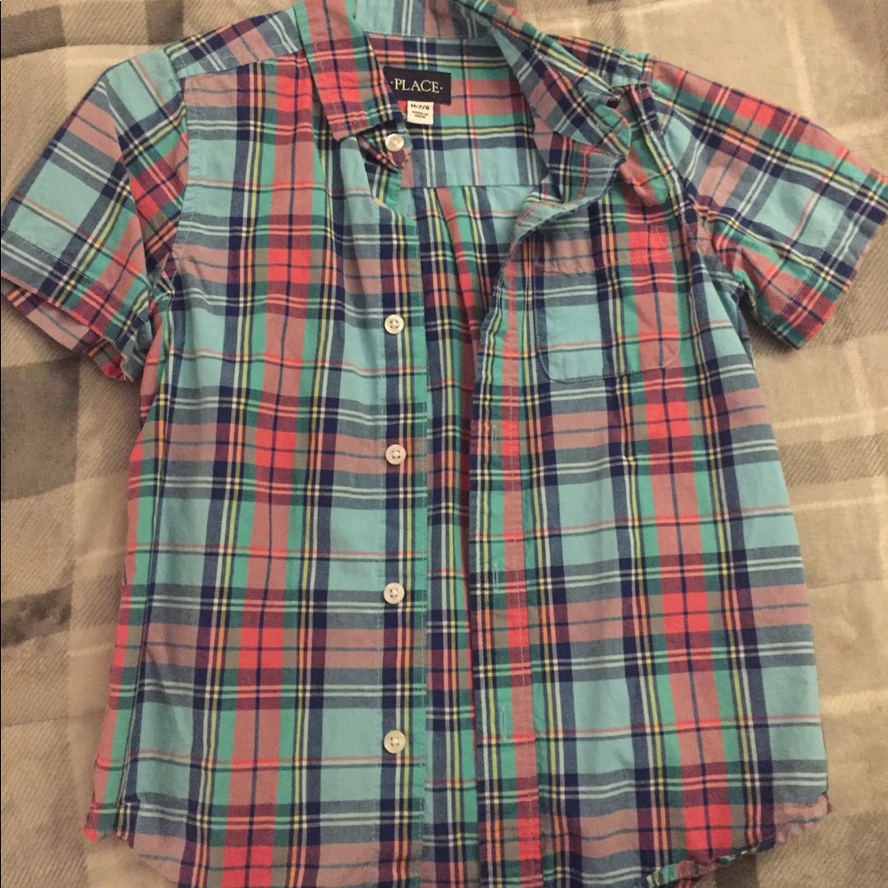 Children’s Place boys plaid T button up